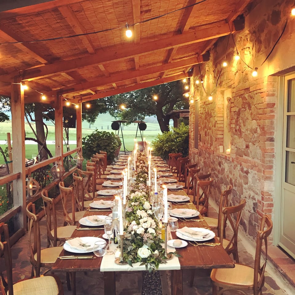 Outdoor banquet area
