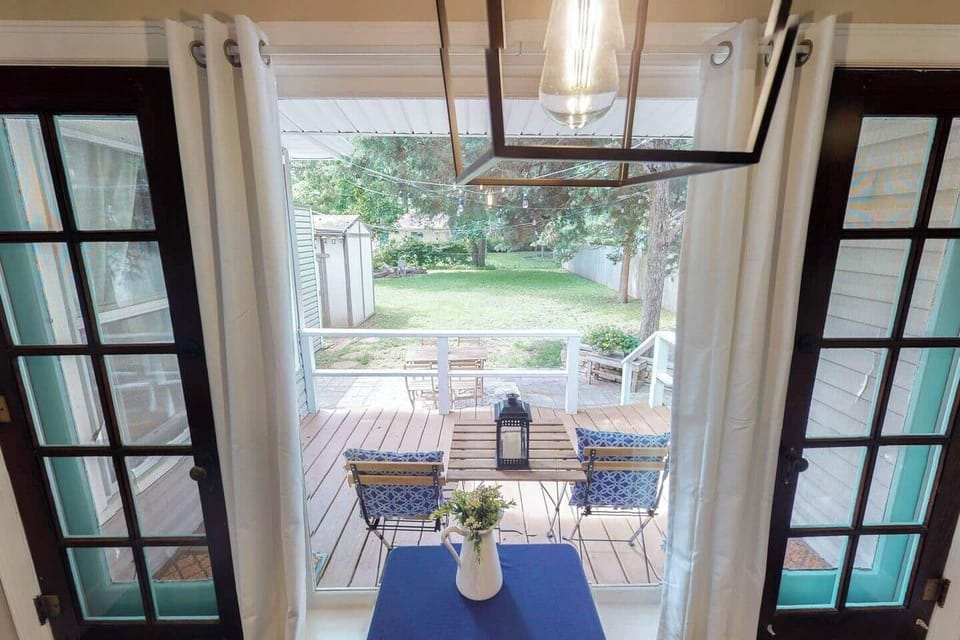 View from dining room to patio