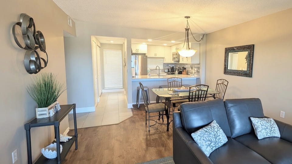 Dining area opens up into living room