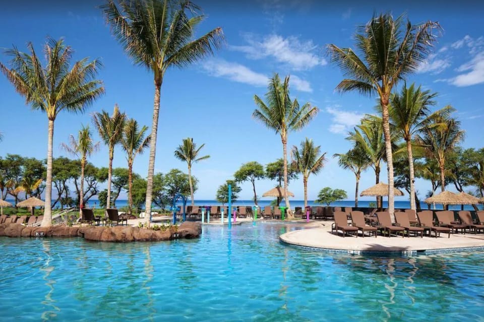 Plenty of room to lounge around the pool and enjoy poolside service.