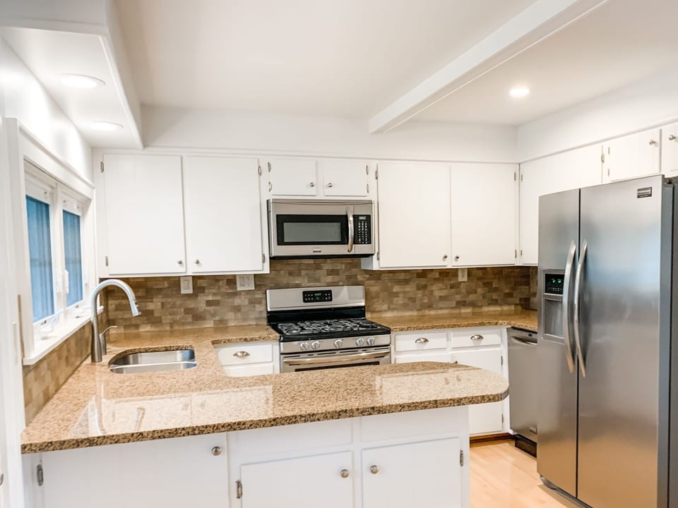 Newly painted and refreshed kitchen for your family and friends to gather.