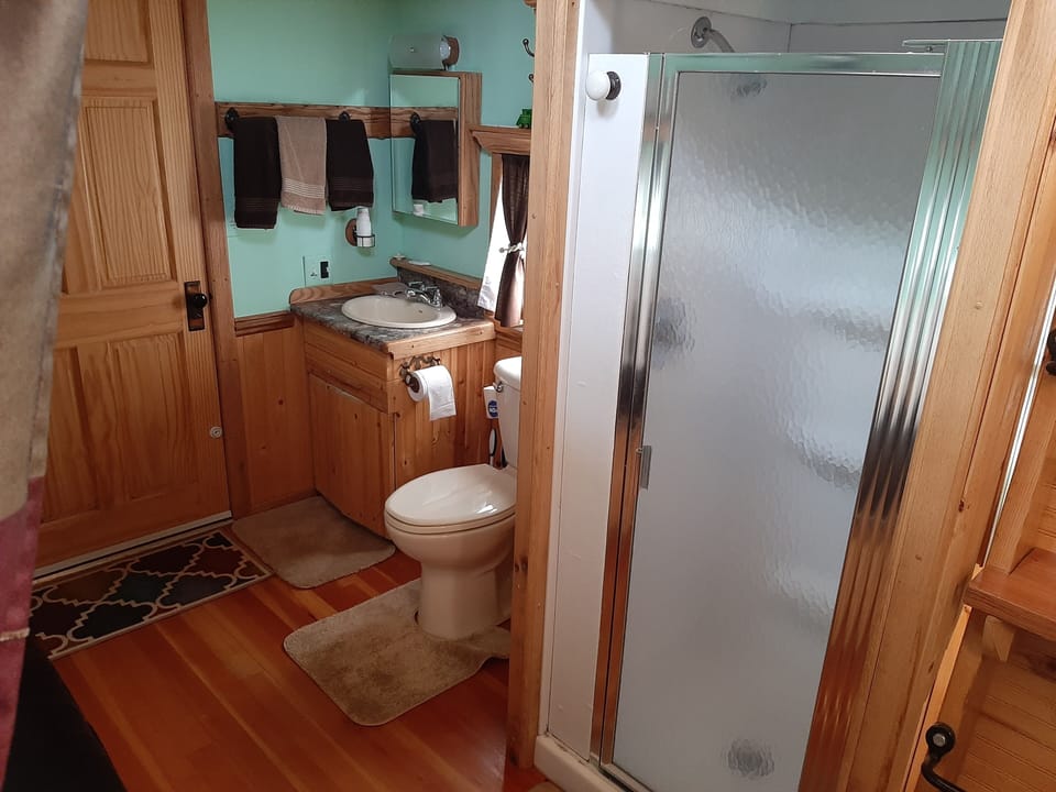 Bath with shower