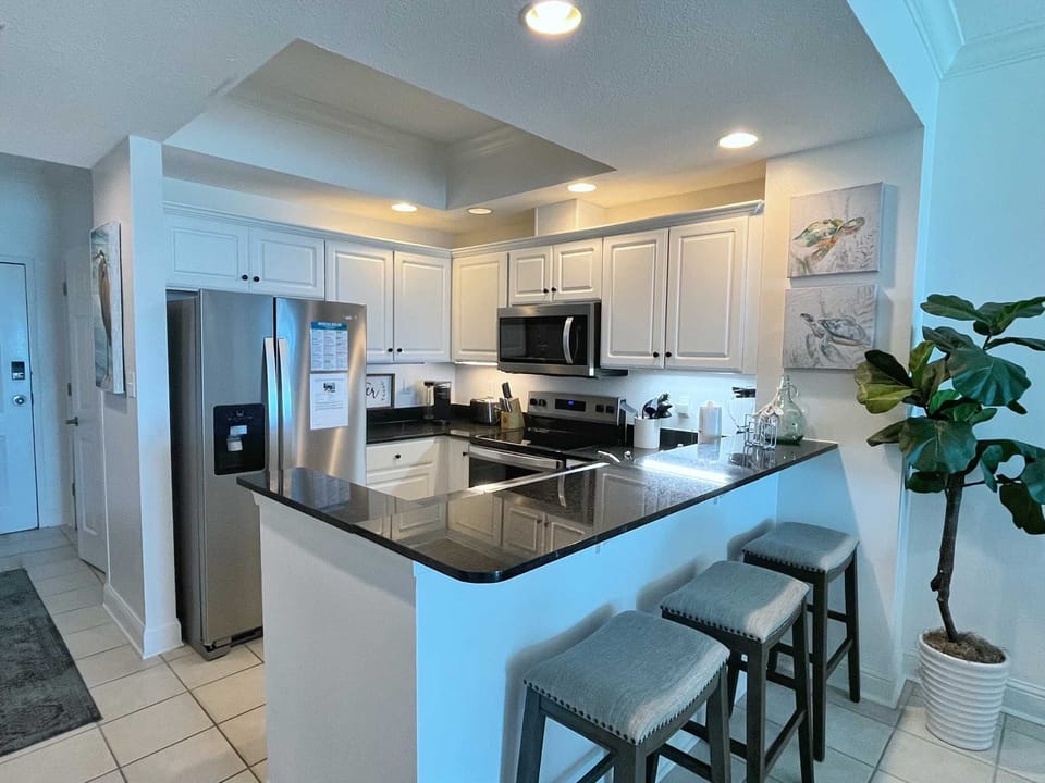 Fully equipped kitchen with all the essentials needed for home-cooked meals