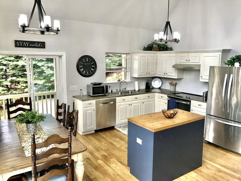 One of two kitchens. Open kitchen has everything you will need. 
