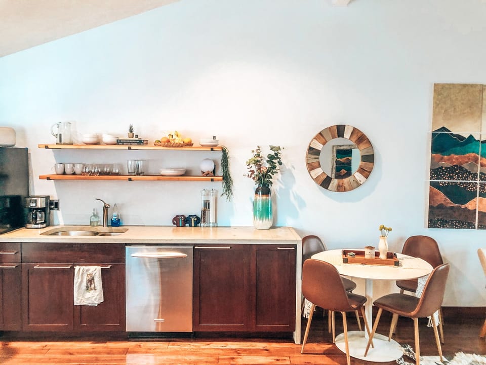 Fully stocked, equipped & spacious kitchen.