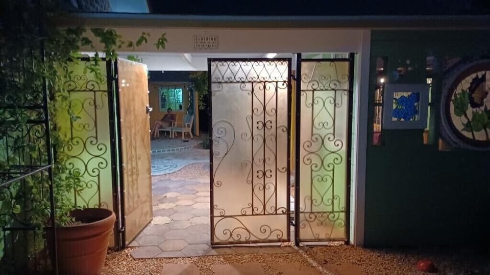 Gate entrance to the Glamping Inn