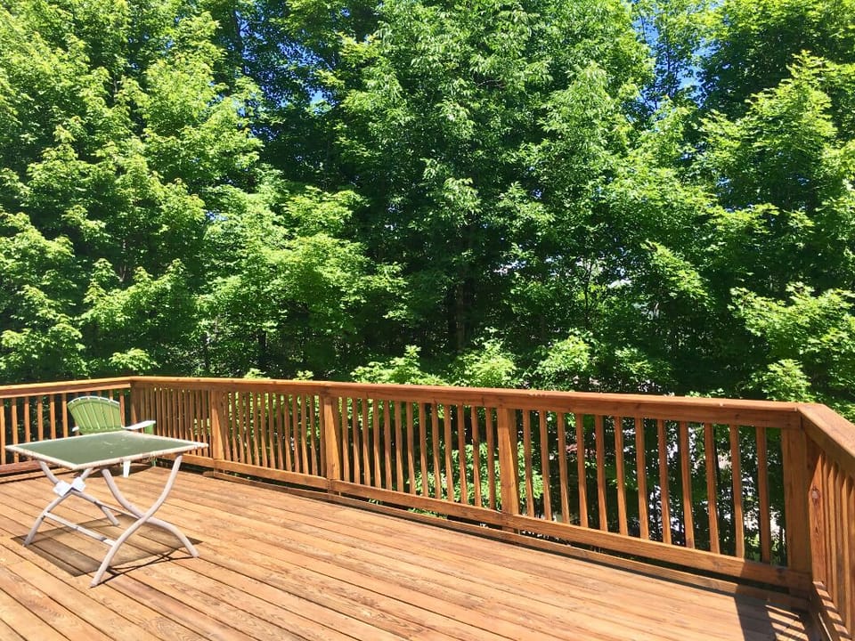 The back deck in spring