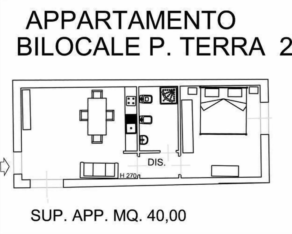 Two room apt on the ground floor with terrace