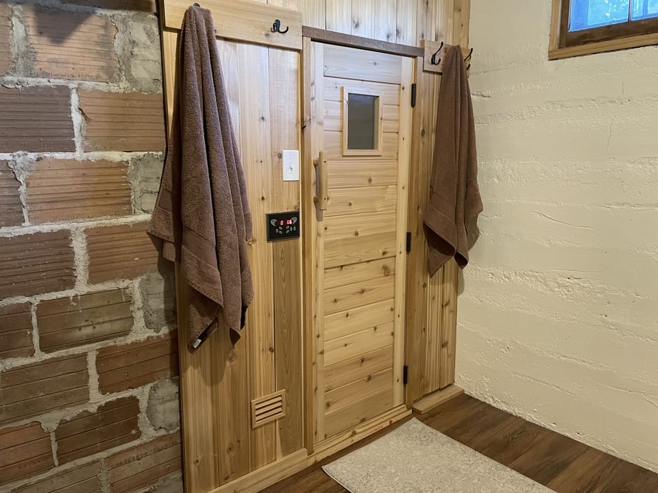 Sauna on lower level