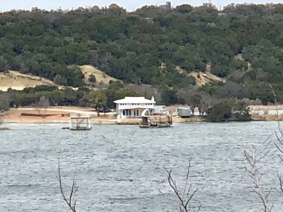 View from state park hiking trails across the lake