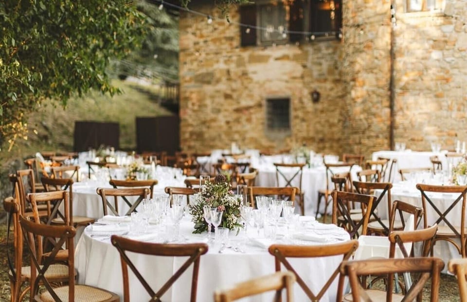 Outdoor banquet area