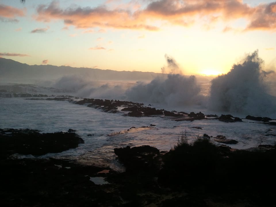Front Reef with Winter Swell.