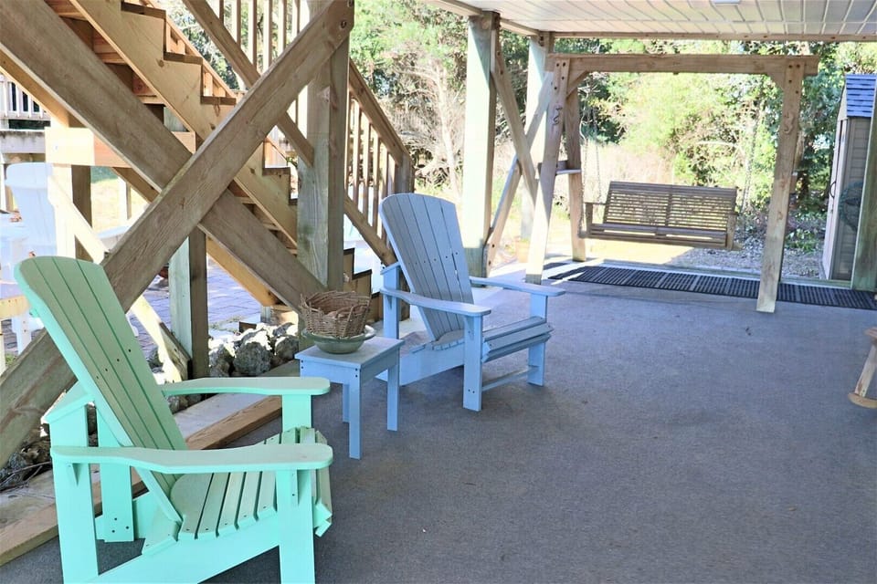 Sitting area under the house