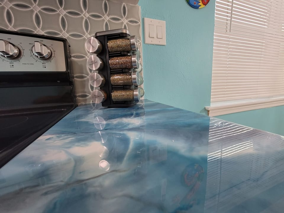Custom beach themed counter tops.