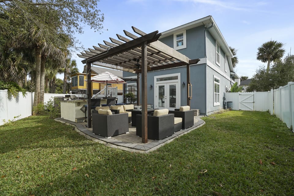 Large fenced in backyard