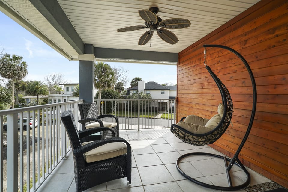Private Balcony off Master Bedroom with swing