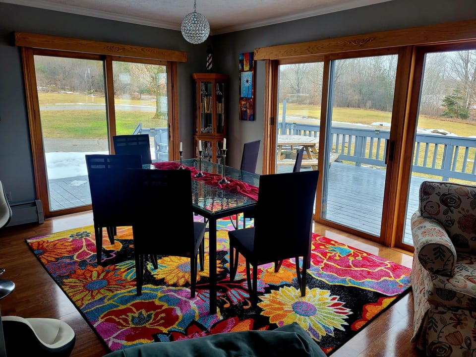 dining room also has a beautiful view of the lake