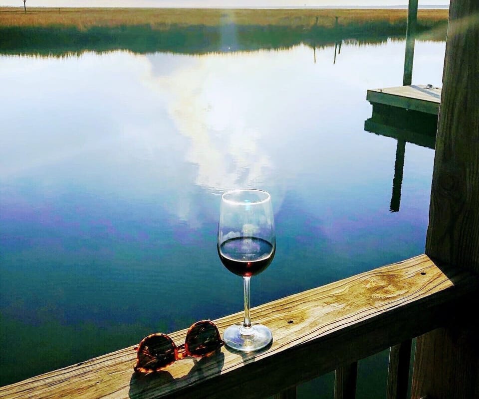 Relax and enjoy the covered dock while viewing the   Wildlife. 