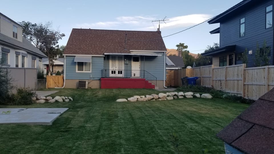 Fully fenced backyard. 