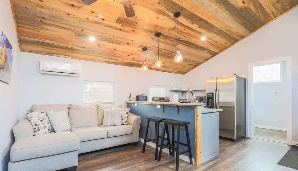 The living space is open and bright.