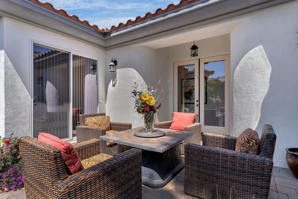 Enjoy your morning coffee in the courtyard