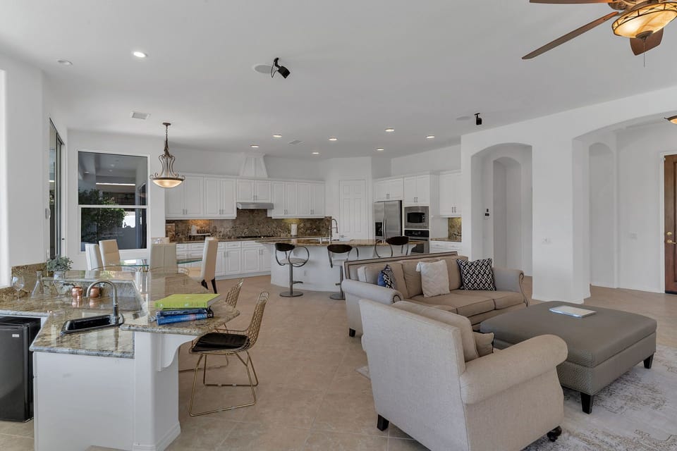 Living Room View - View of the wet bar, living room, and kitchen