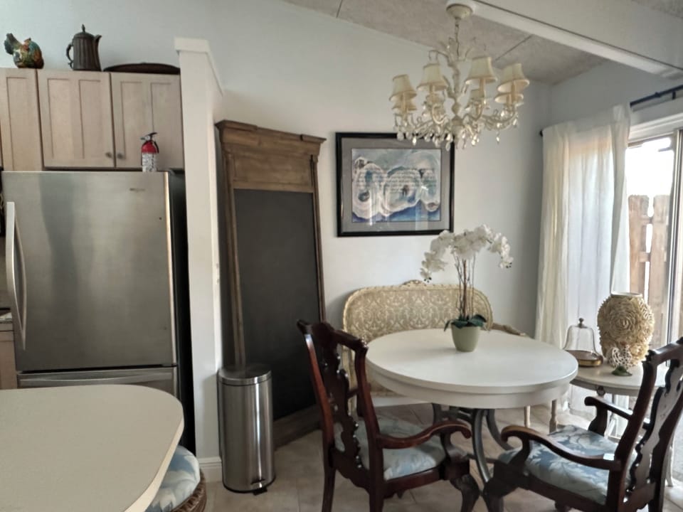 Dining area open to the kitchen