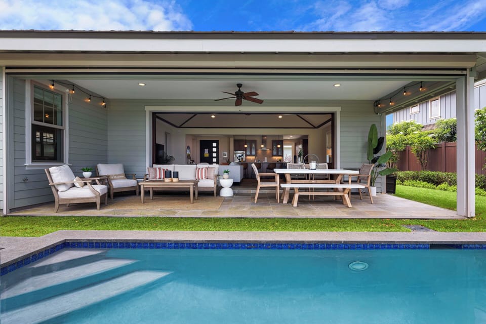 Cool off in the pool a few steps from the shade of the lanai.