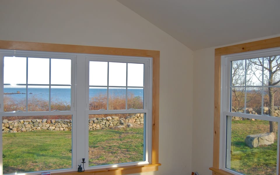 View from dining area across the cove toward the Elizabeth Islands/M's Vineyard