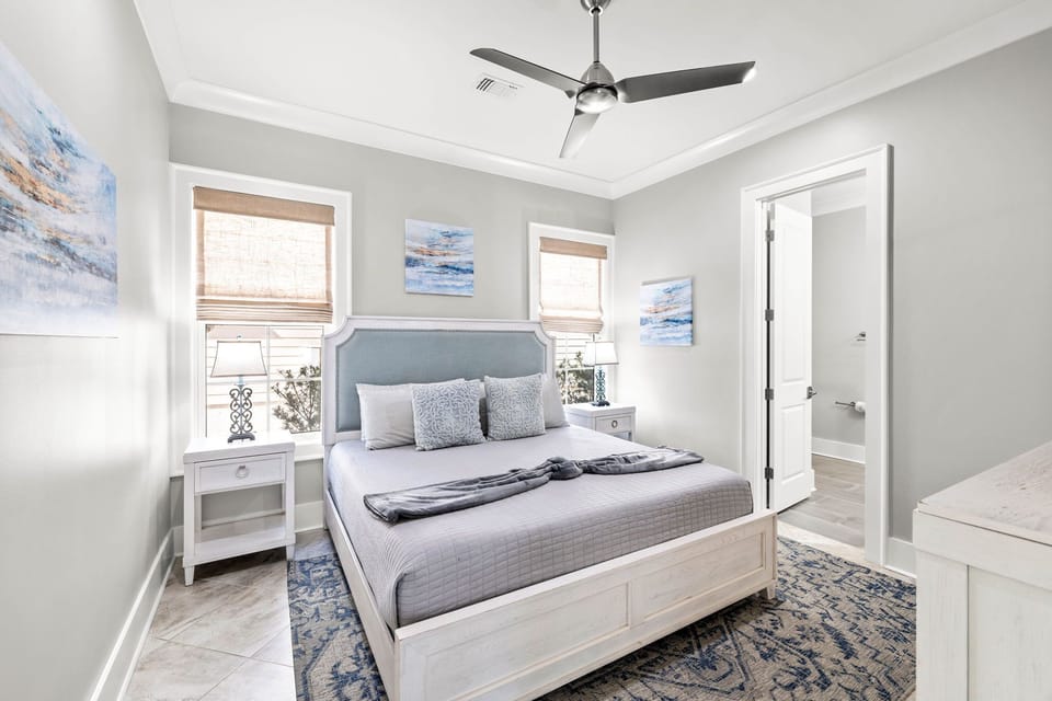 1st Floor Coastal bedroom #2 with King Bed.