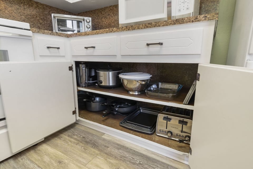 All the essentials plus small appliances and more are available. 