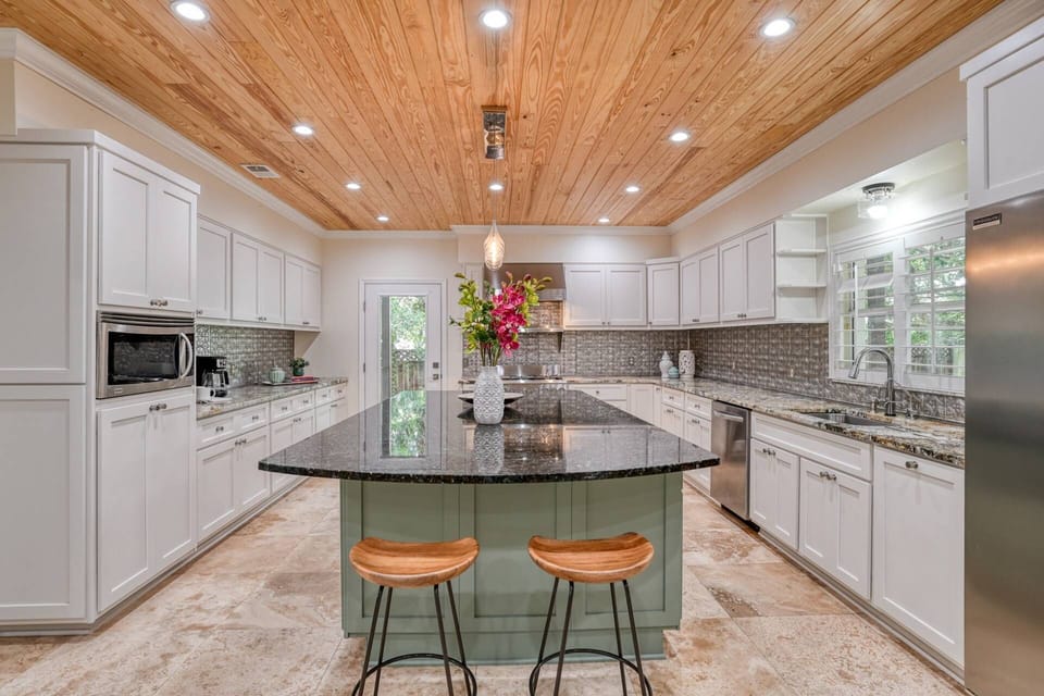 Large kitchen provides plenty of prep space for your family favorites.