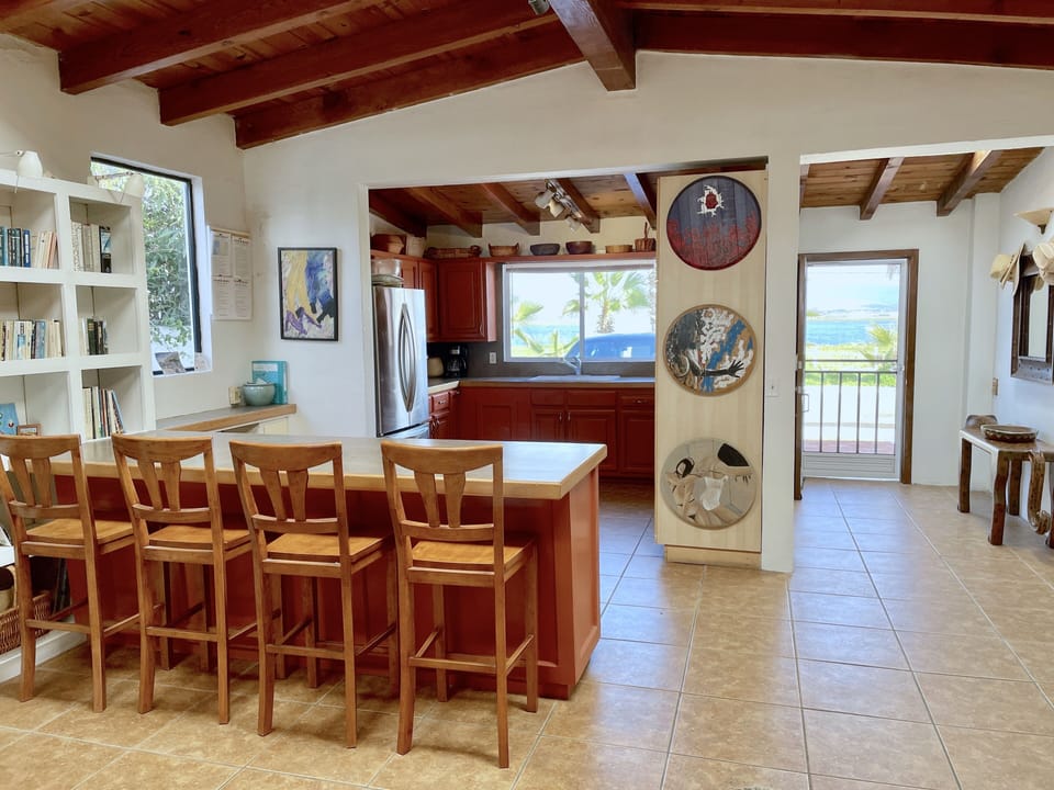 Open Kitchen with Bay Views