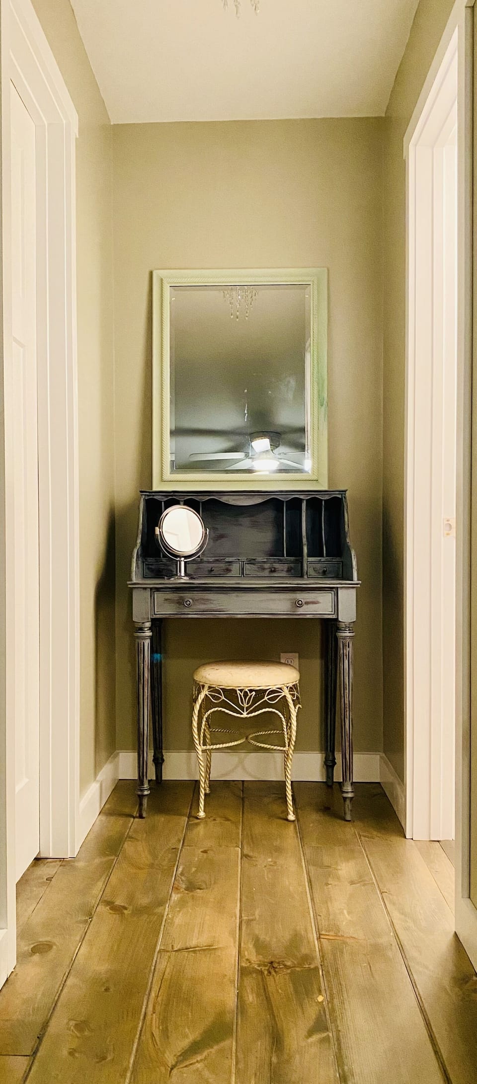 Vanity with magnifying mirror