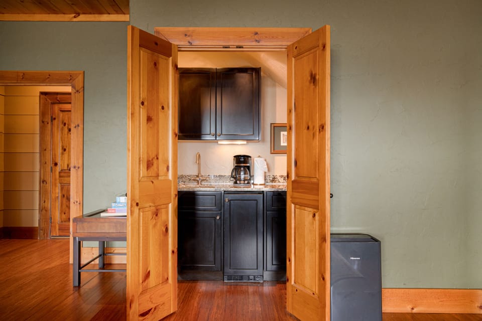 Coffee and wet bar in lower level