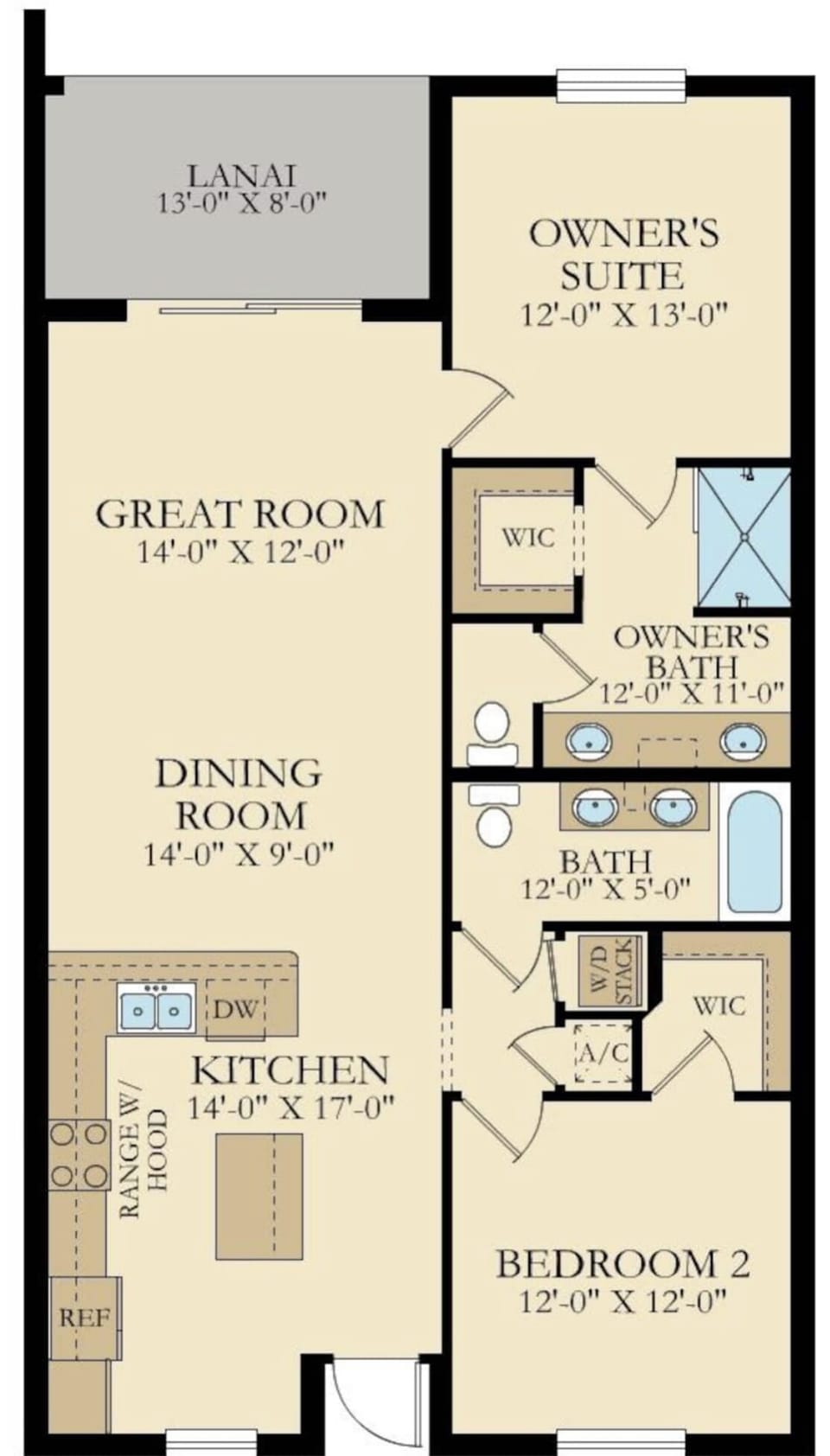 Floor Plan of Condo Master has Pool view 