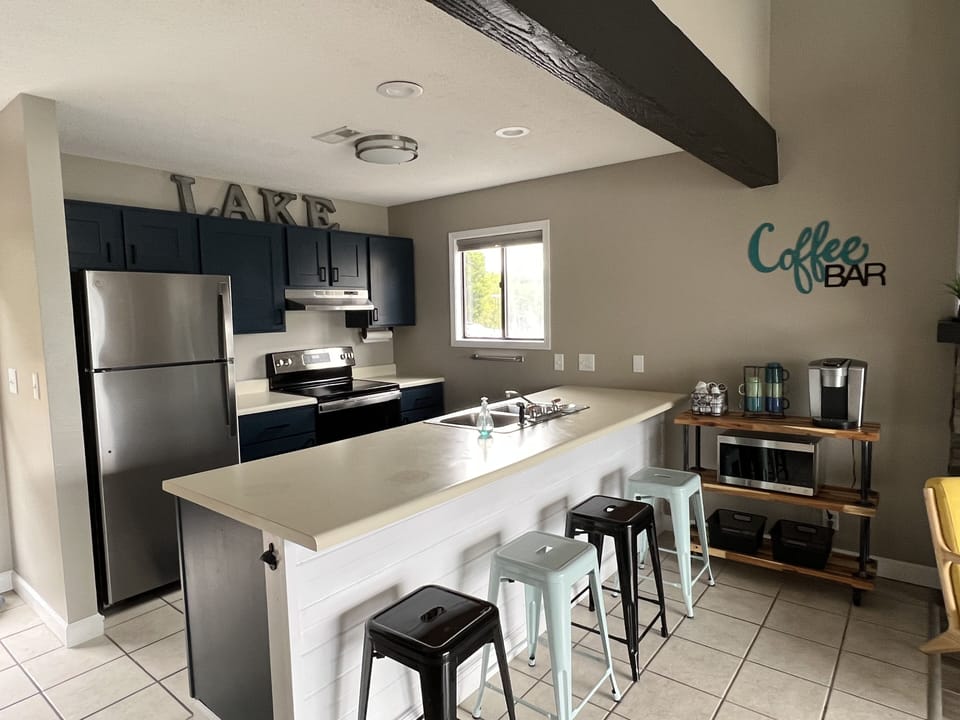 Kitchen with new stainless appliances