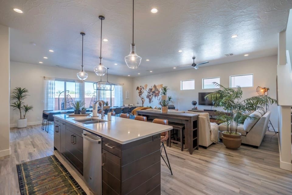 Open concept main floor living spaces allow groups to gather easily