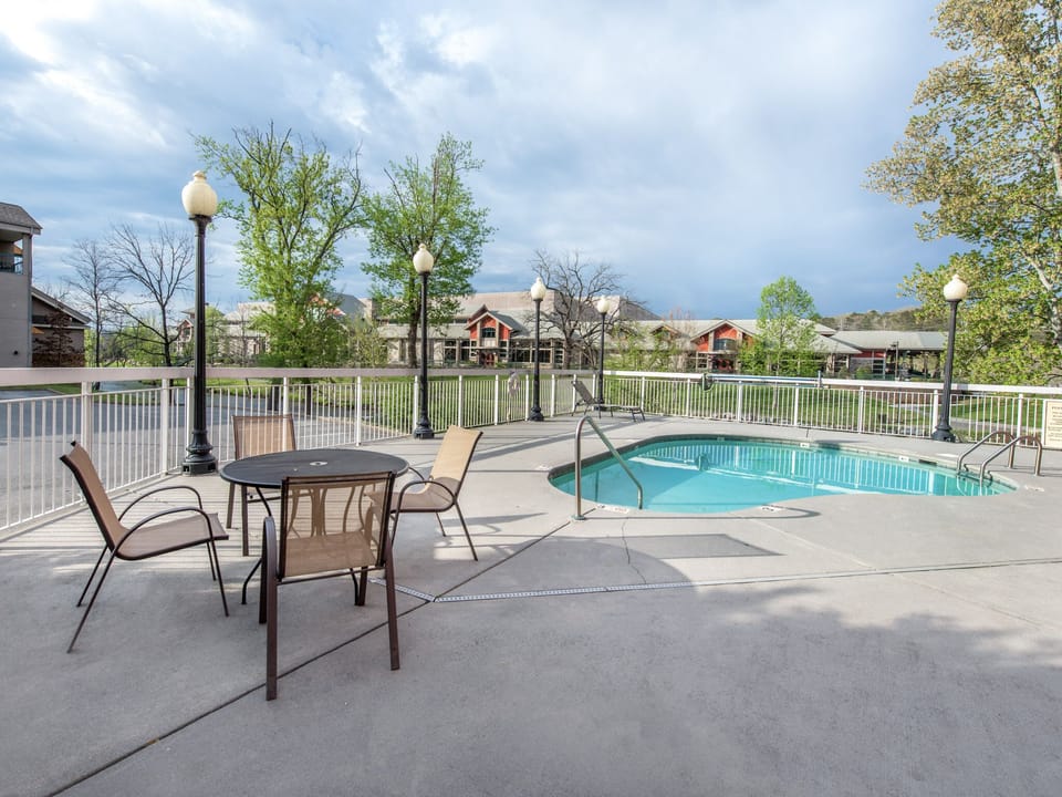 Community Pool + Patio Seating Area