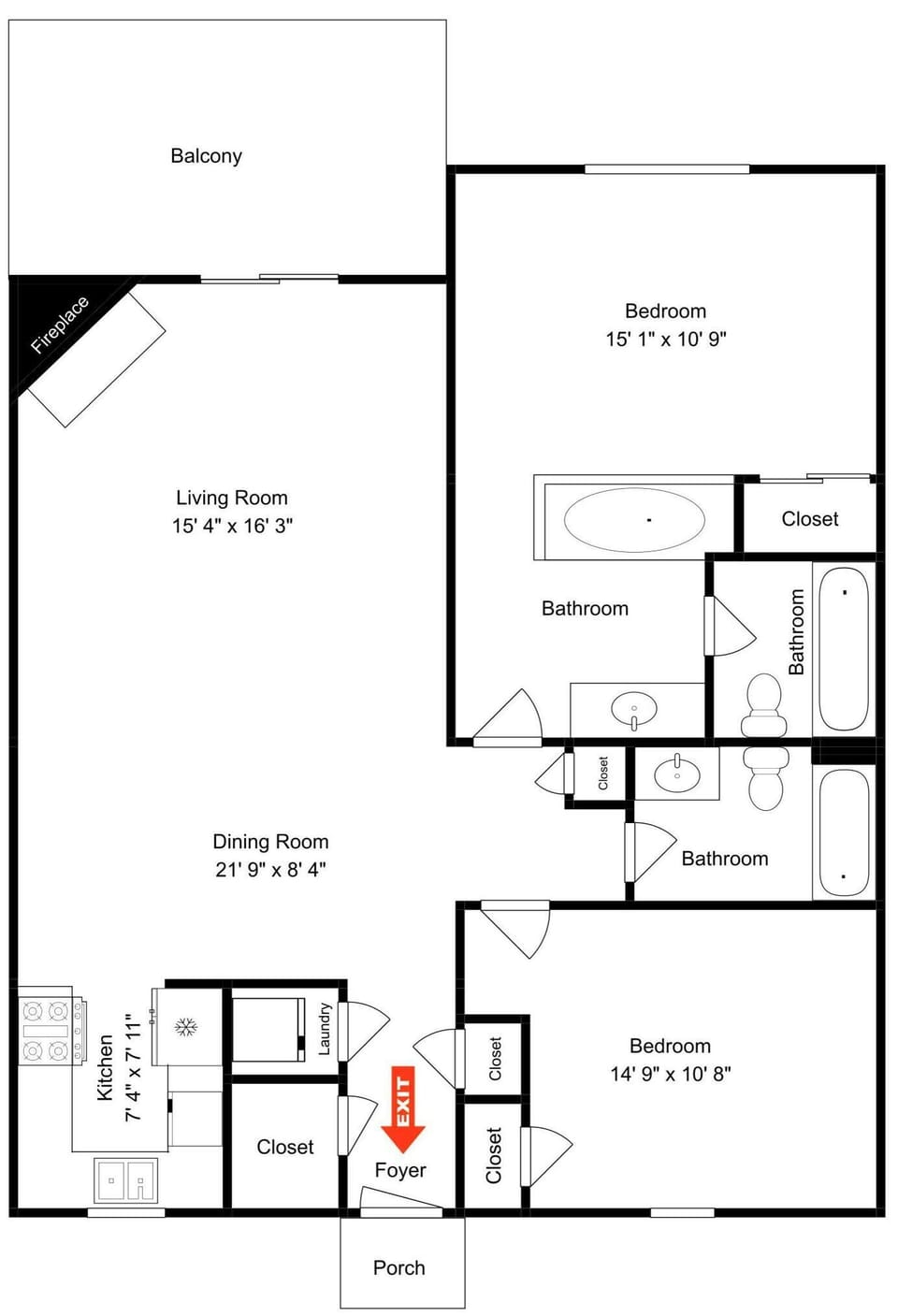 Running Bear Whispering Pines 433 - Floor Plan