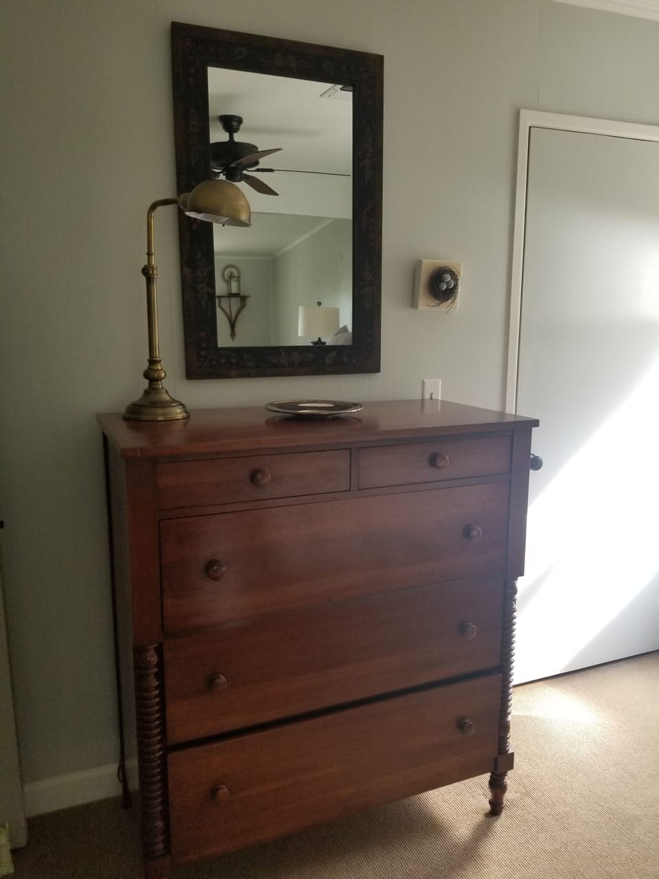 Tallboy chest and large closet in master bedroom