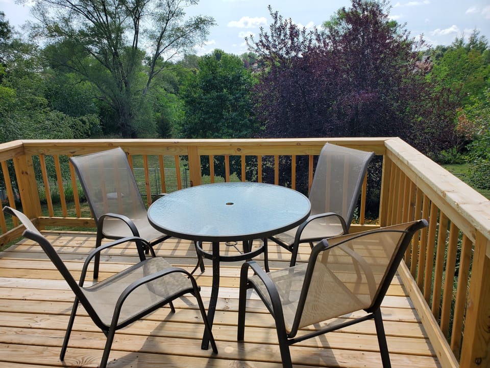 Large deck off of the kitchen