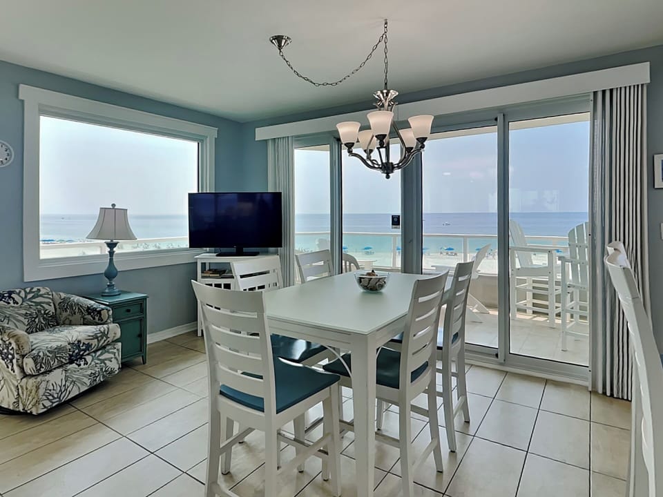 Living Area with TV and Dining Area