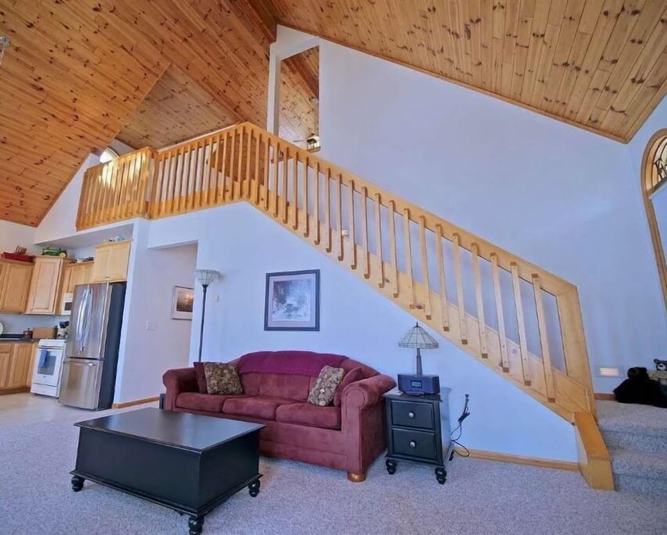 Family room and Kitchen area Main floor with stairs to Loft.