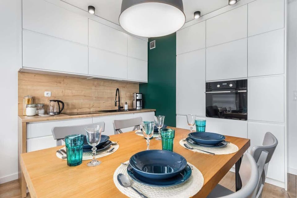 Functional kitchenette combined with dining area.