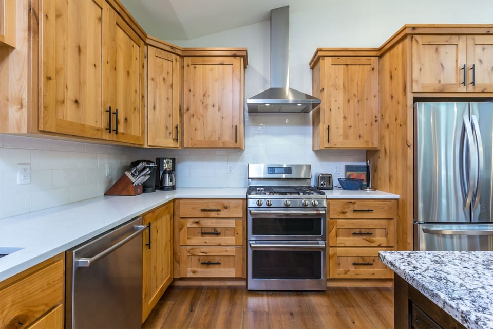 Kitchen with Gas Stove and Keurig