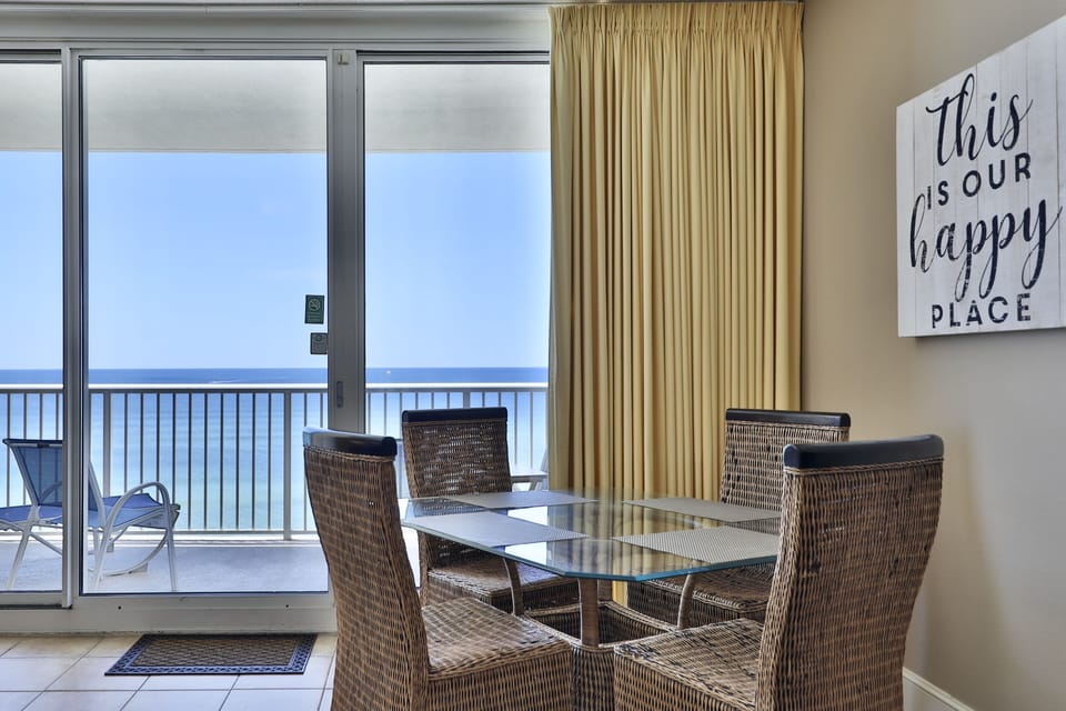 Gulf front dining table.