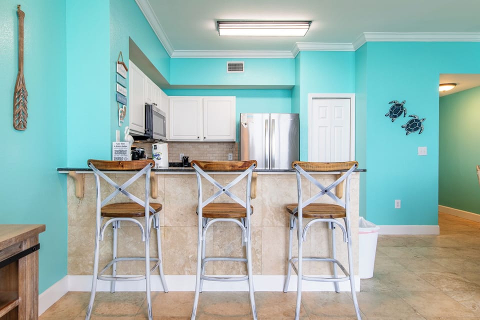 Bar seating.