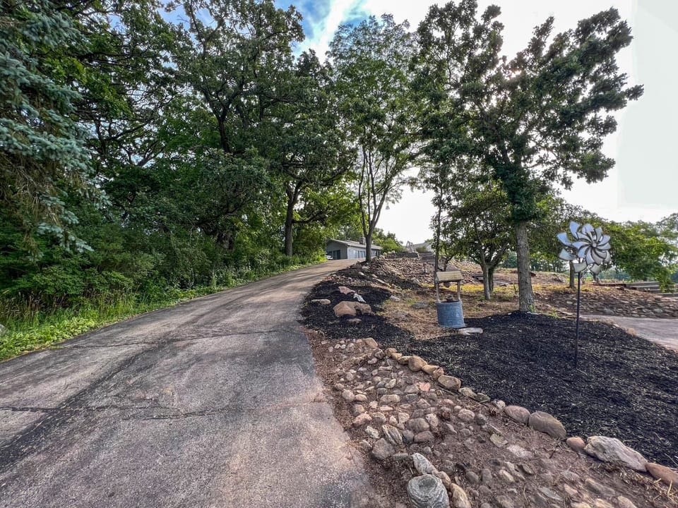 Home is on a hill- semi- steep driveway view