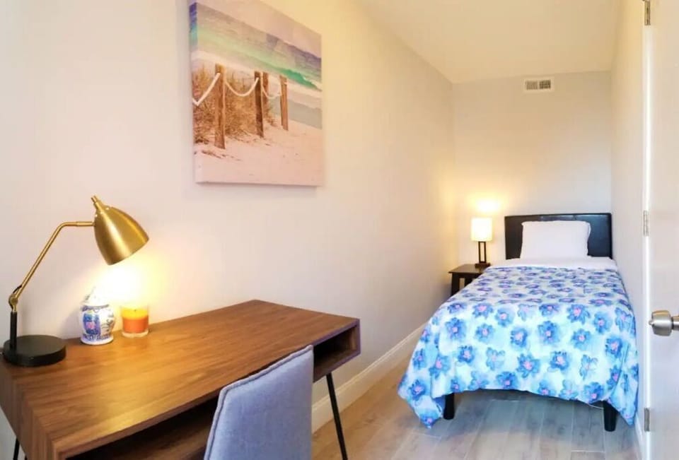 Bedroom #2 with full size bed and a desk